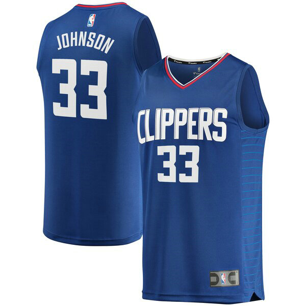 Camiseta Wesley Johnson 33 Los Angeles Clippers Icon Edition Azul Hombre